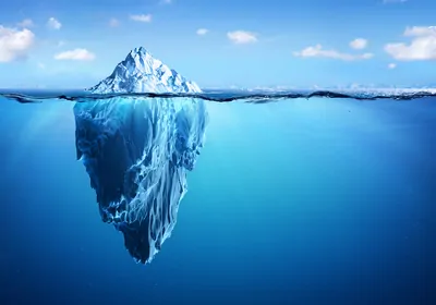 Rendering of an iceberg